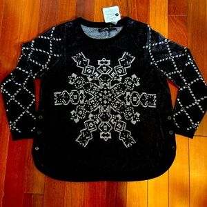 XXL Desigual Christmas Sweater black sweater snowflake